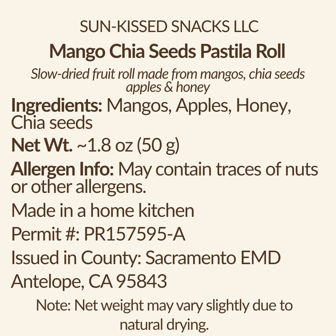 Mango, Chia Seeds & Apple Pastila
