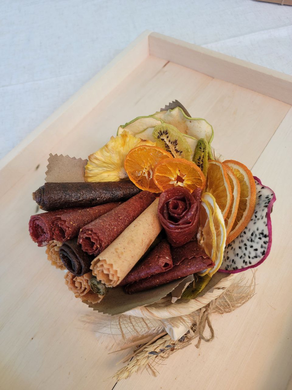 Sun-Kissed Woven Delight – Gift Basket with Pastila & Dried Fruit