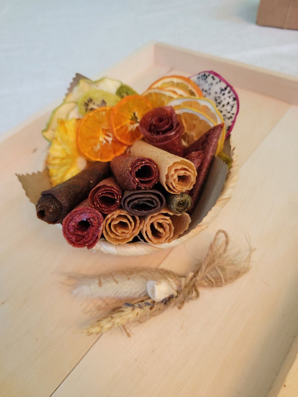 Sun-Kissed Woven Delight – Gift Basket with Pastila & Dried Fruit